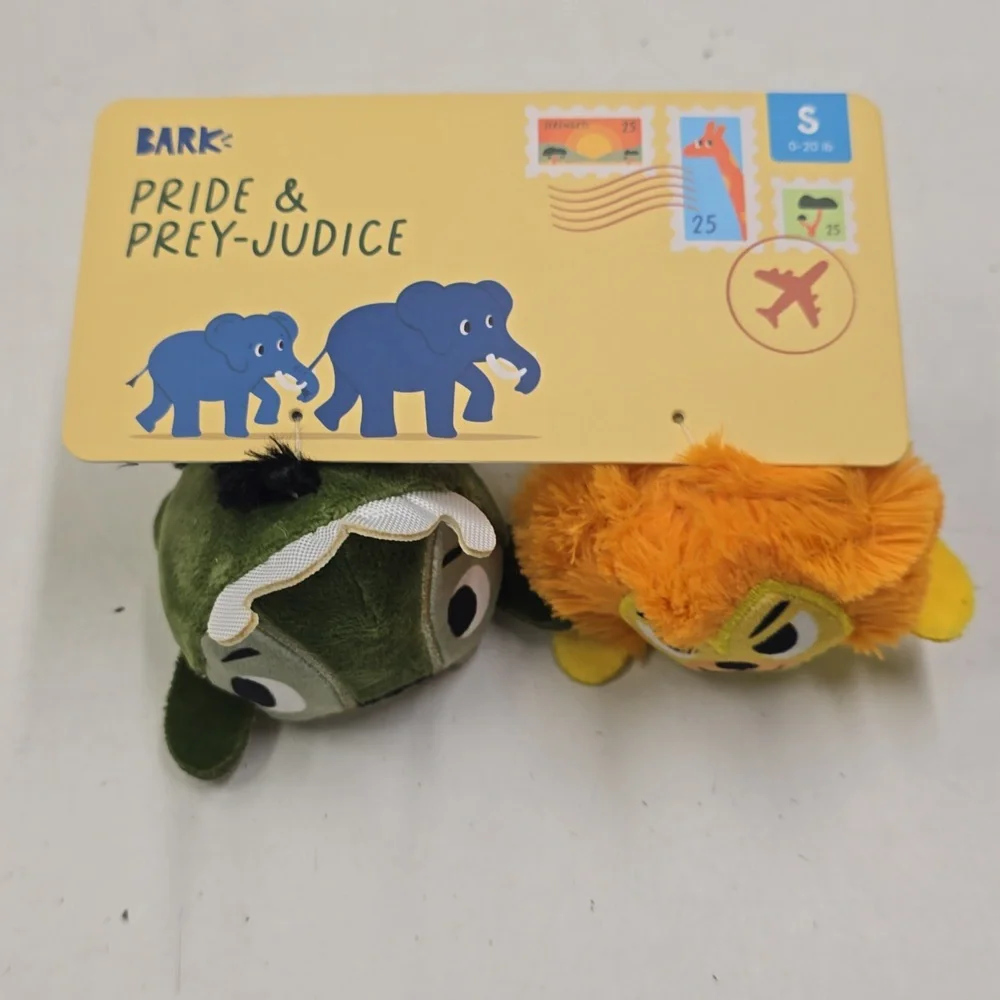 Bark Plush Dog Toy Pride‎ & Prey-Judice Sizw Small 0-20 Pounds NWT